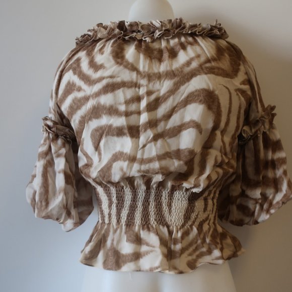 CHRISTINA MAKOWSKY RUFFLE OFF SHOULDER TOP M * - Picture 7 of 9